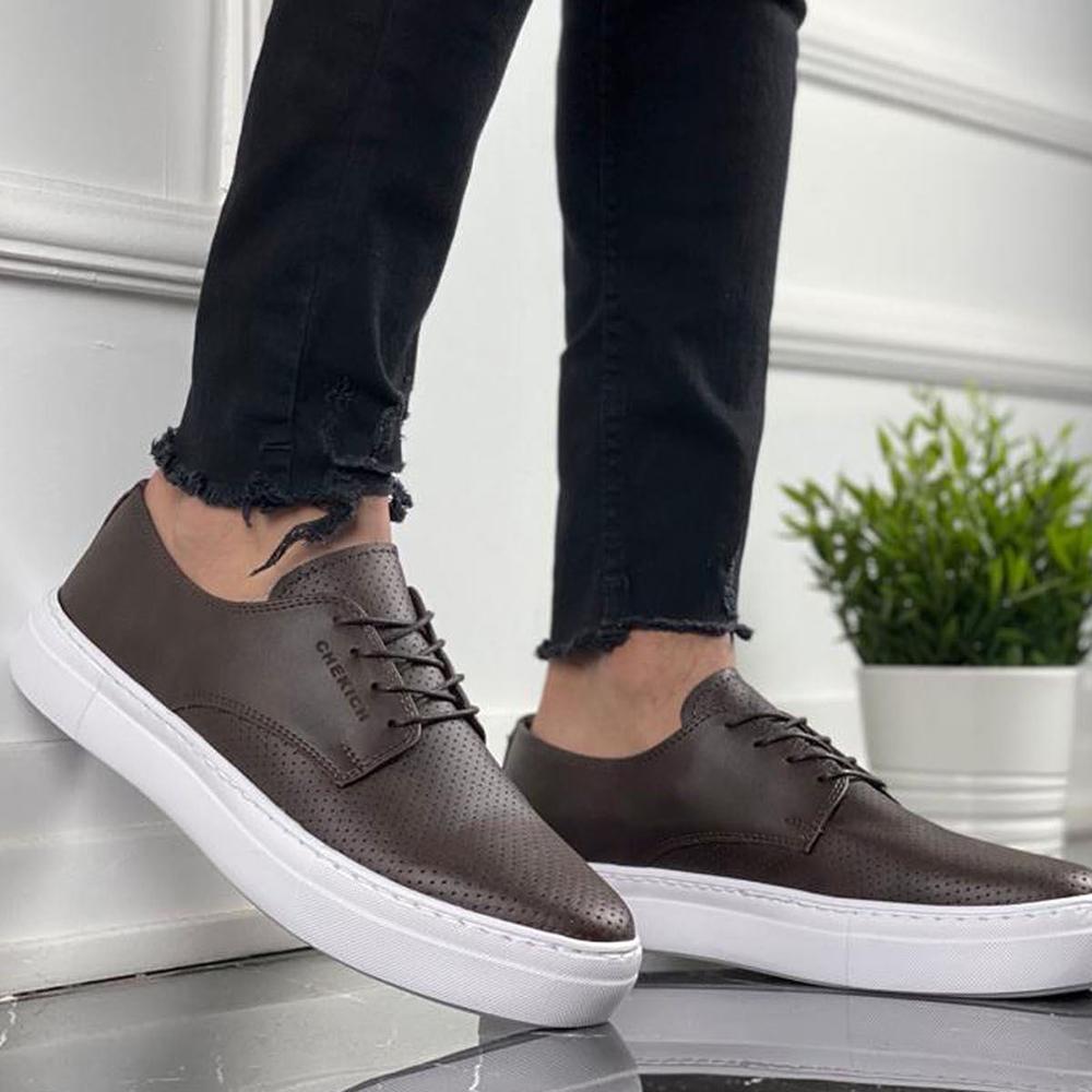 Chekich Мужская обувь Кеды Бордовый красный цвет Искусственная кожа на шнуровке Весенне-летние сезоны Удобная модная спортивная легкая дышащая CH061