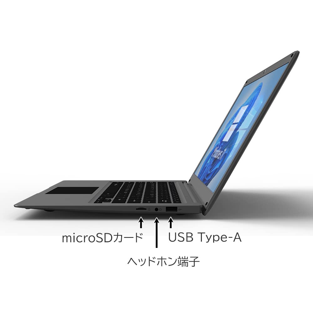 Ноутбук с Windows 11 Ultra Thin SSD дюймов GM-JAPAN Office, легкий, 128 ГБ/память 4 ГБ/веб-камера/WPS Office/Celeron/WIFI/USB3.0/HDMI/14.1