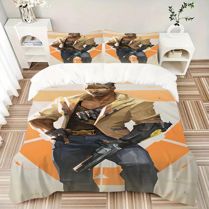 3 шт. Комплект постельного белья VALORANTHome Decor - Идеально для спальни, гостевой комнаты, гостиной, отеля - Идеальный подарок для фанатов, путешественников, для повседневного использования1202117