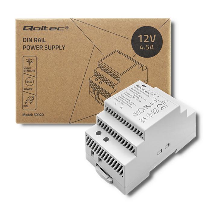 Qoltec DIN Rail Power Supply | 30W | 24V | 1.25A | Gray