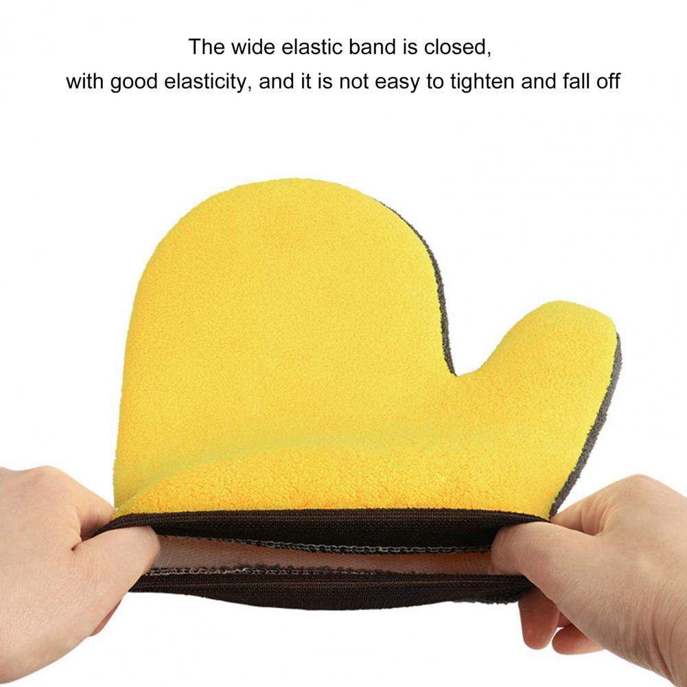 Перчатка для мойки автомобиля Водонепроницаемая Устойчивая к царапинам Утолщенная Мягкая Устойчивая к разрывам Детейлинг автомобиля Коралловый флис Супервпитывающая Ткань для протирки автомобиля