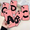 Pretty Letter Phone Case For iPhone Samsung Galaxy Redmi Xiaomi Oppo OnePlus Note S A 7 8 9 10 11 12 13 14 20 21 22 23 53 54 Pro Max Ultra TPU Soft