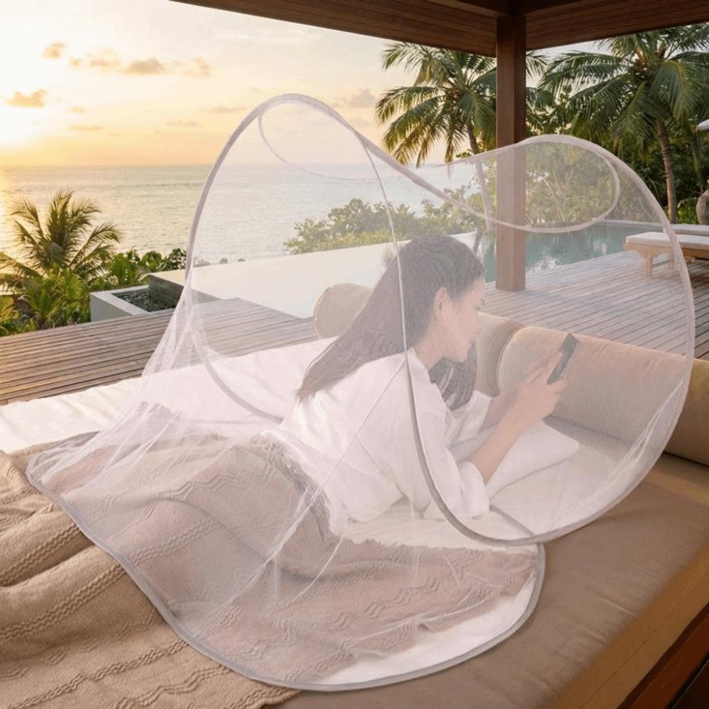 Foldable Mosquito-Proof Net Adjustable Mosquito Net Stand Portable Face Head Mosquito Net Camping