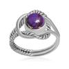 Натуральные фиолетовые бирюзовые кольца из стерлингового серебра 925 пробы с витой веревкой для женщин и девочек