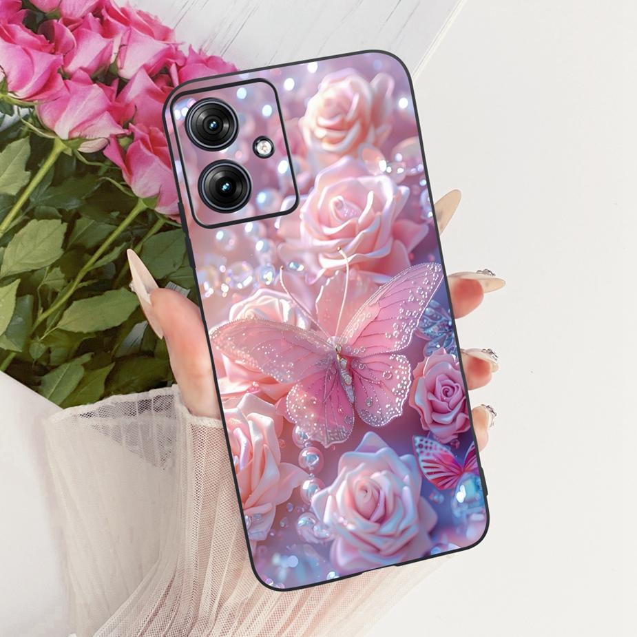 For Motorola Moto G54 G84 Case Luxury Butterfly New Painted Cover Soft TPU Phone Case For Motorola G84 G 54 MotoG84 MotoG54 Bags