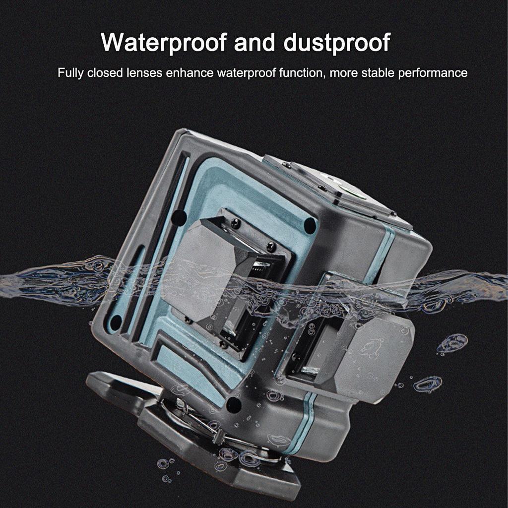 16-линейный 4D зеленый лазерный уровень, автоматическое самовыравнивание, 360 горизонтальных и вертикальных перекрестных линий, беспроводной пульт дистанционного управления, мощный зеленый лазерный измеритель