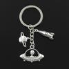 Fashion 30mm Key Chain Keychain Jewelry Rocket Spaceship Alien UFO Planet Spark Pendant