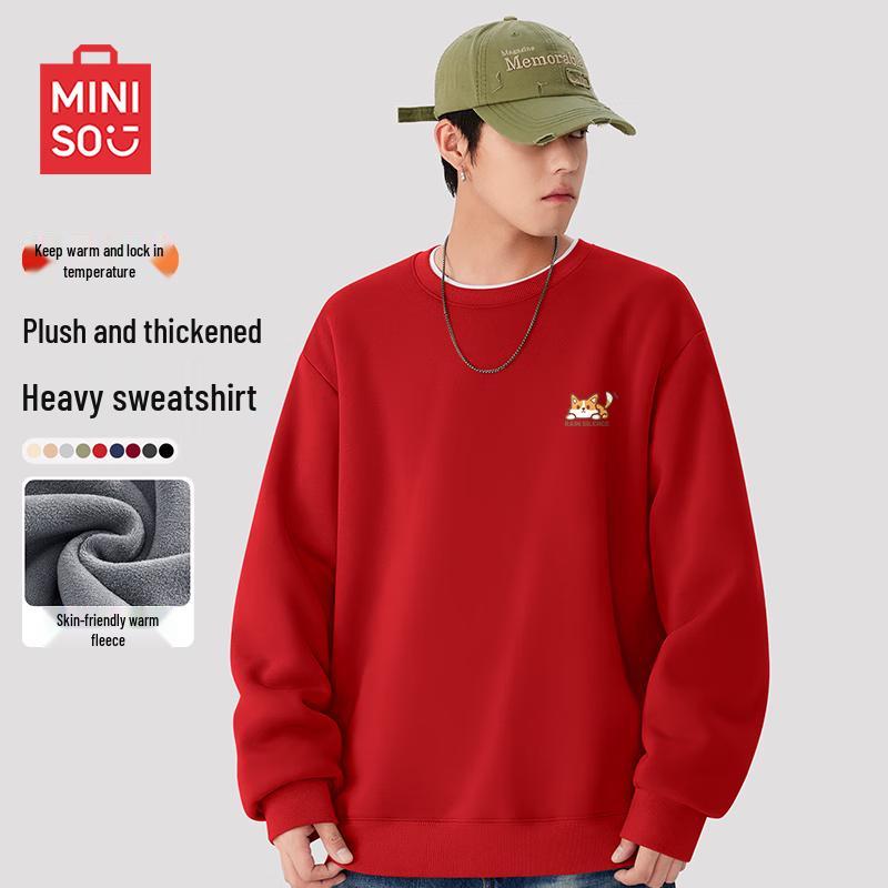 MINISO Мужской флисовый свитшот в американском ретро-стиле