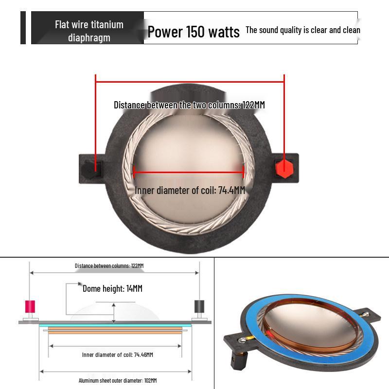 Высокочастотный динамик с плоской звуковой катушкой на 75 витков, динамик с высокомощным композитным диффузором 74,5 мм