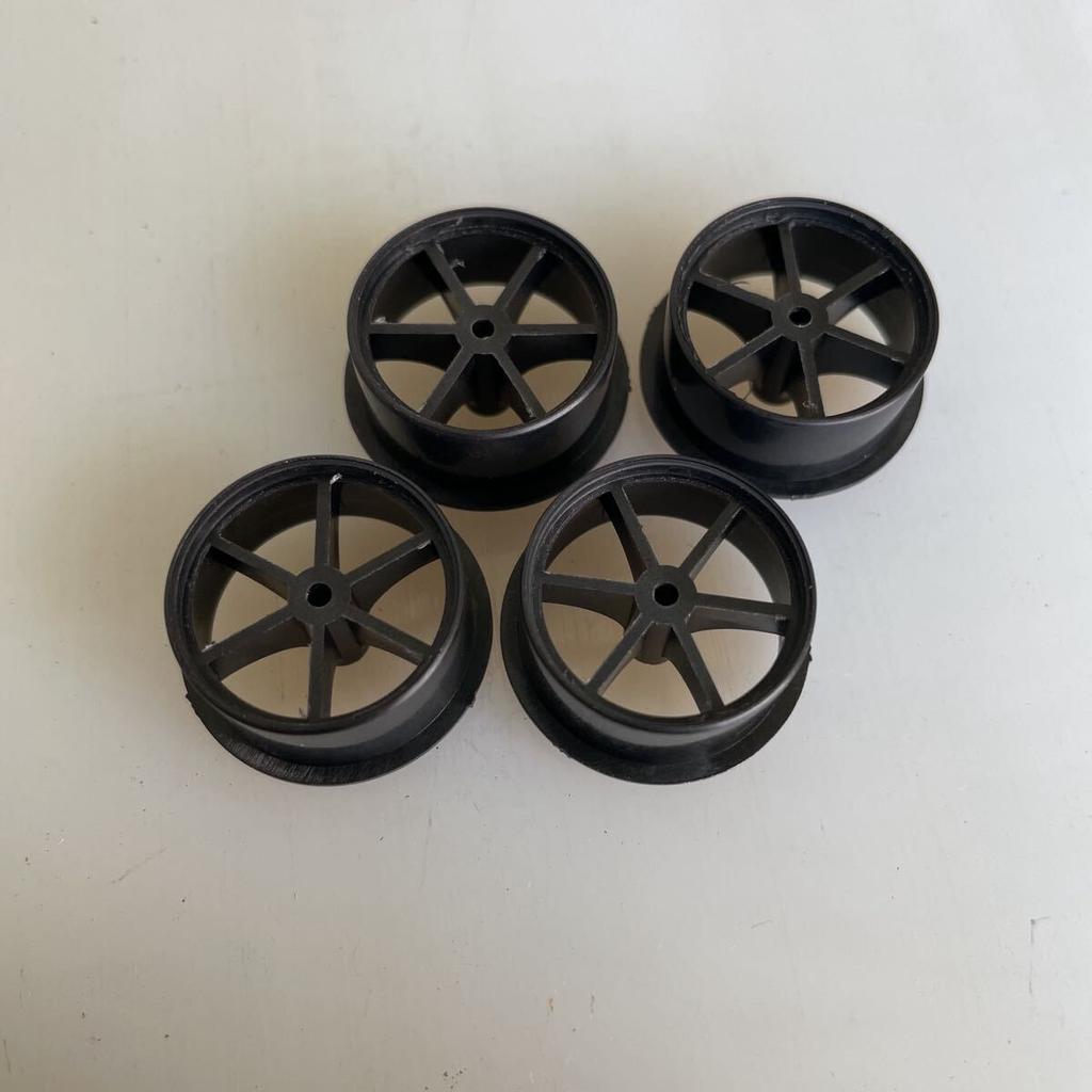 Mini 4WD Coreless Precision Machined Carbon Low-Profile Wheels, Half-Size