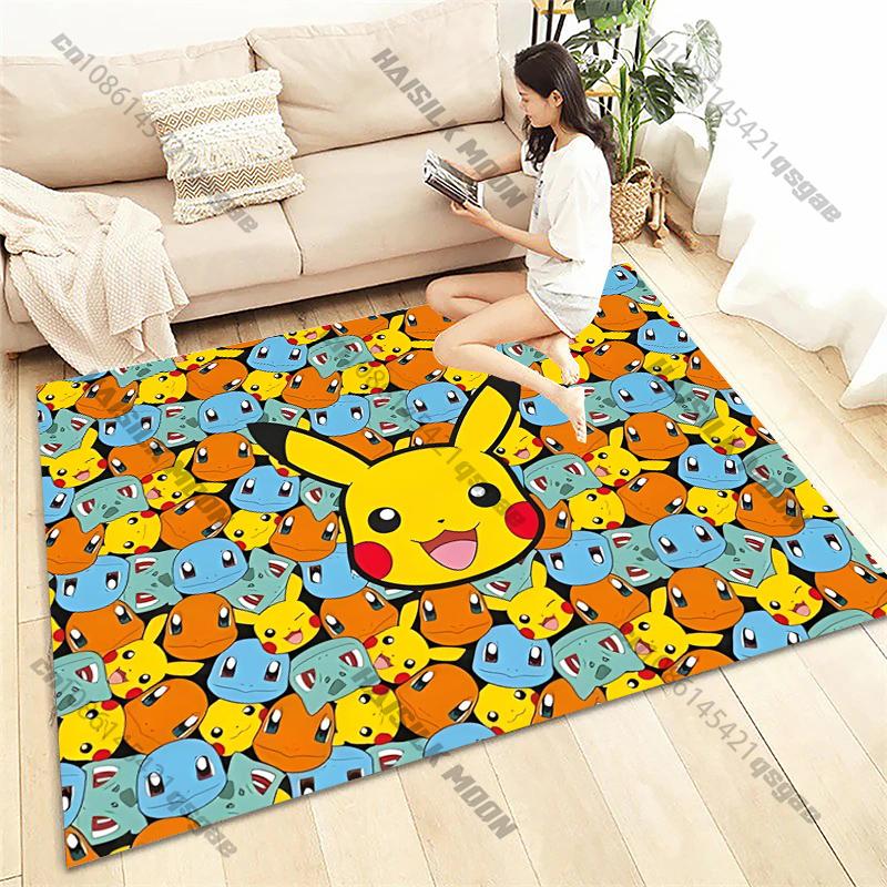 Best Seller!Cute Pokémon Carpet with Pikachu Pattern,Bedroom LivingRoom Sofa Study Rug Non-slip Decor All Seasons Mat Kids Gift