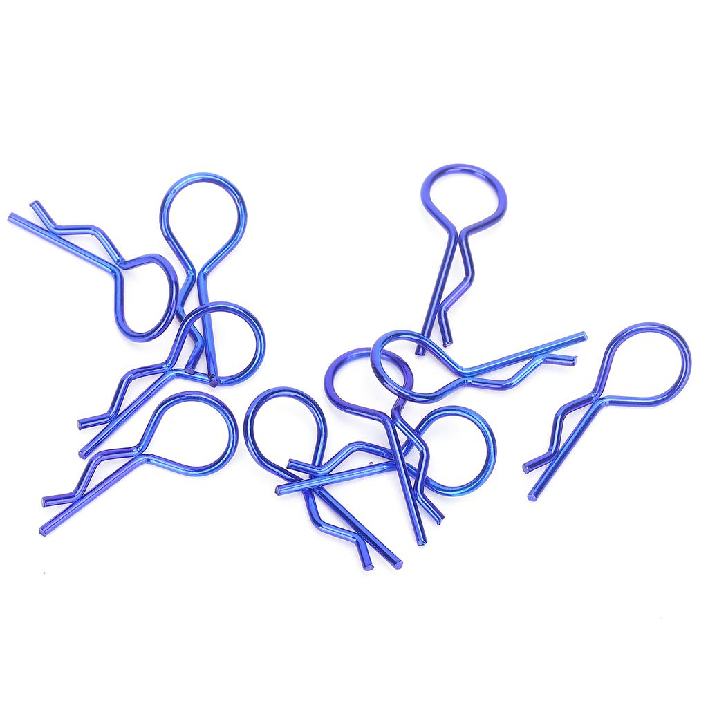 10Pcs 13MM RC Car Clip RShape Metal Body Clips Pins for 1Celsius5 1Celsius6 1Celsius8 1Celsius10 RC Car(Blue )
