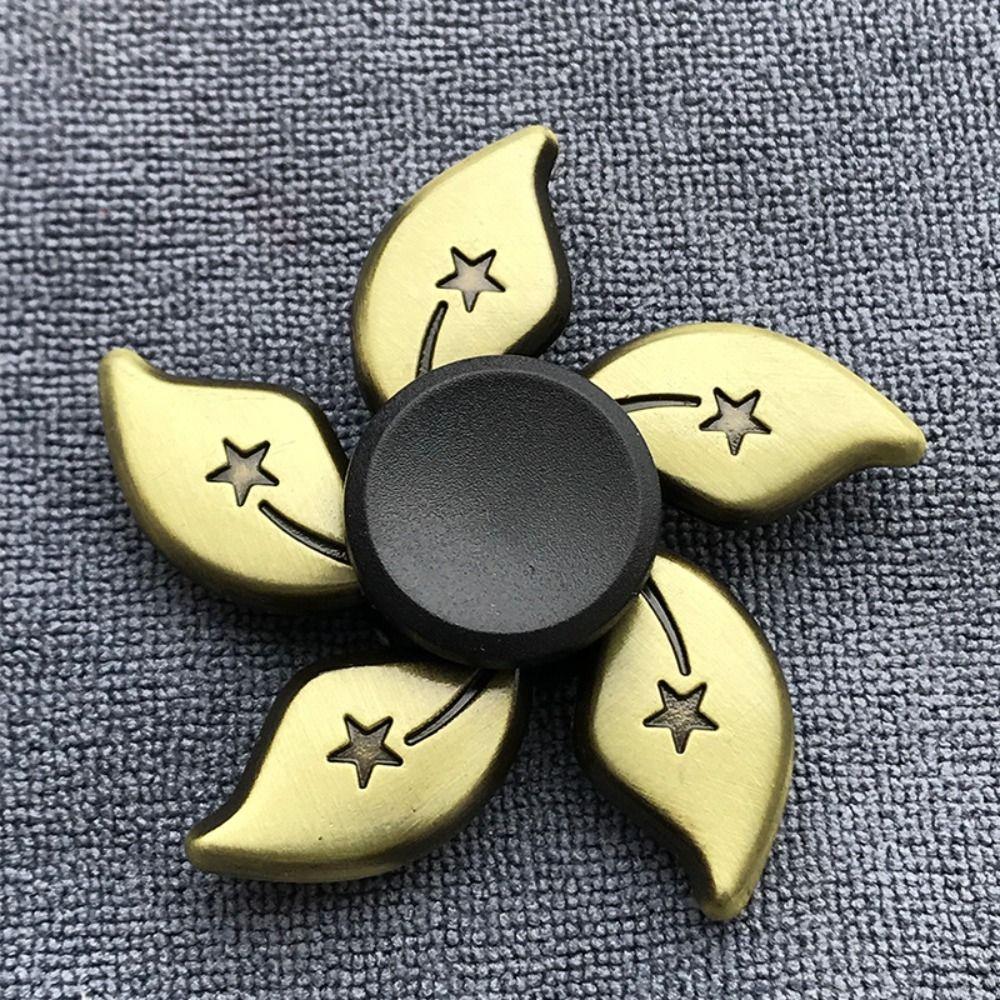 Zinc Zinc Zinc Alloy Finger Spinner Brass Color Hand Spinning Gyro Toy Fidget Spinner Adults Gift