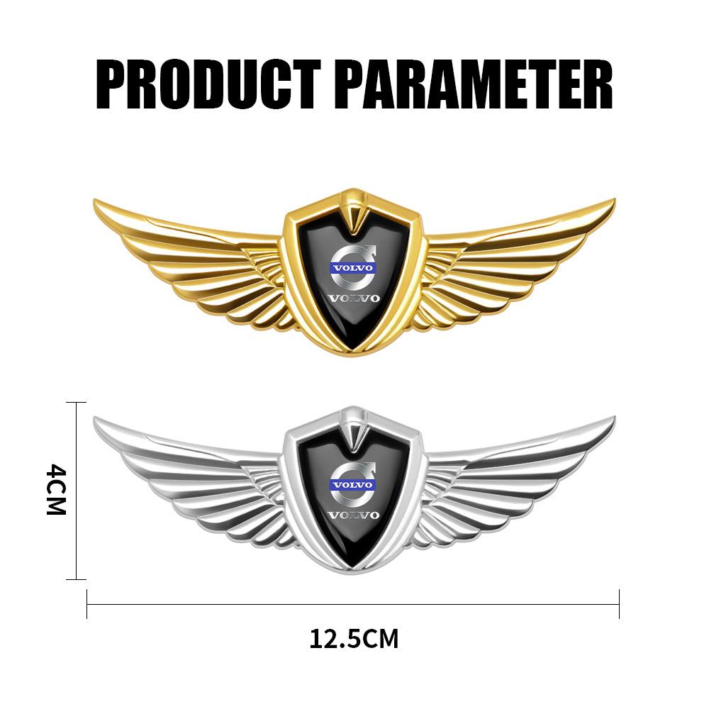 brpez4 3D Eagle Angel Wings Emblem Metal Car Trunk Fender Stickers Accessories For Volvo RDESIGN XC60 XC90 V60 V40 XC40 V50 S60 V70 C70