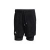 Solid Color Breathable Lace-Up Sports Shorts Men Bottoms Black HT7218