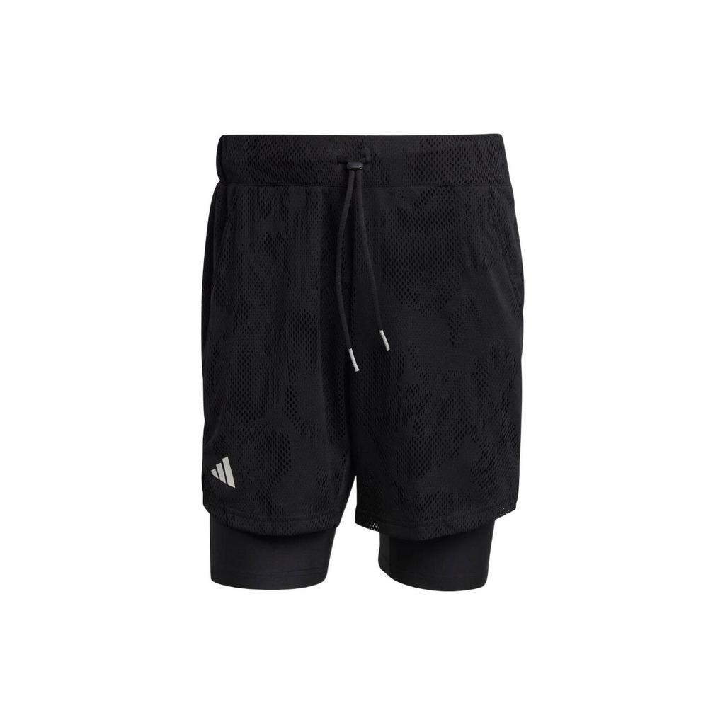 Adidas Solid Color Breathable Lace-Up Sports Shorts Men Bottoms Black HT7218