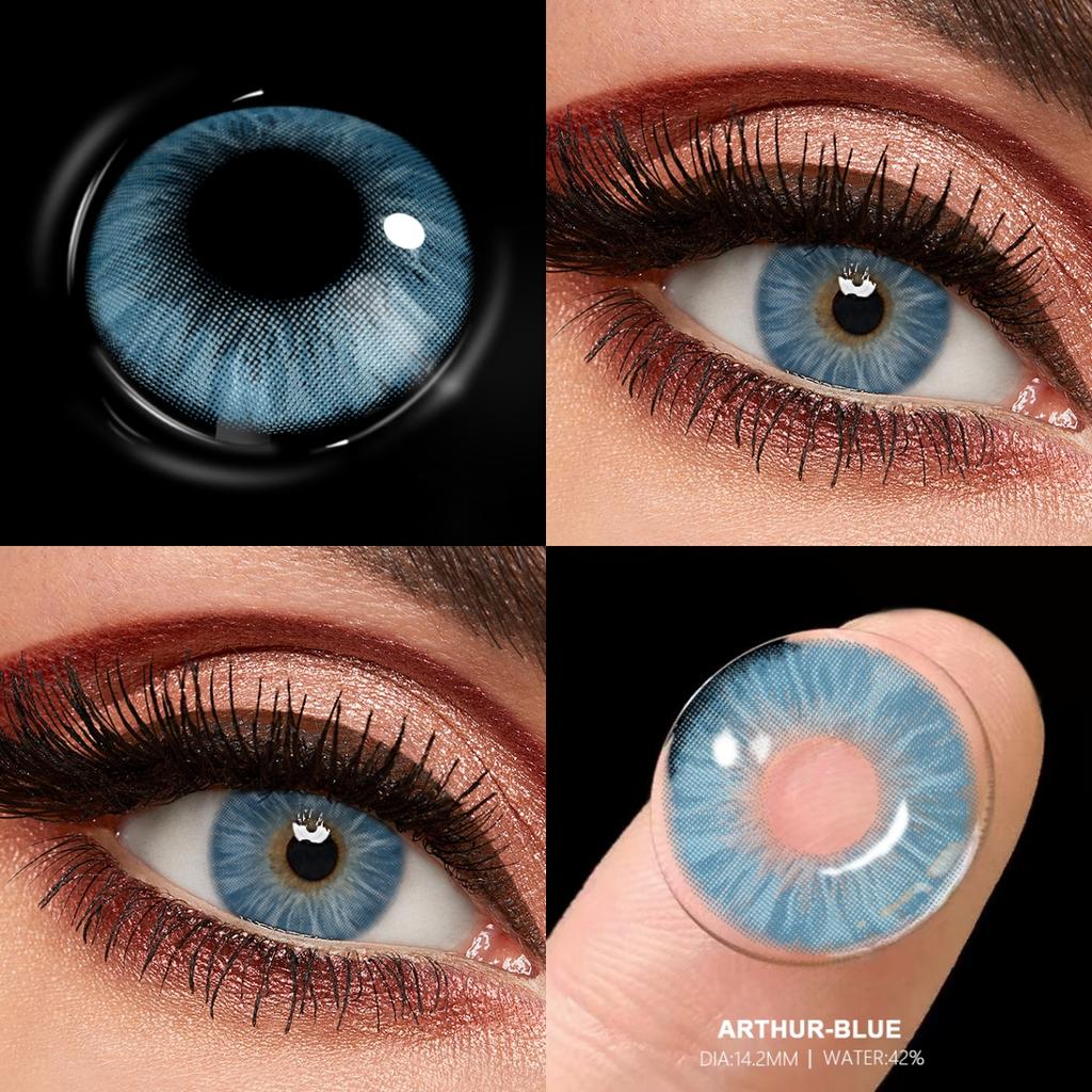 FUNSACHY НОВЫЕ 1 пара зеленых контактных линз для глаз Натуральные цветные линзы Цветные глаза Синие линзы Косметические серые зрачки Ежегодно