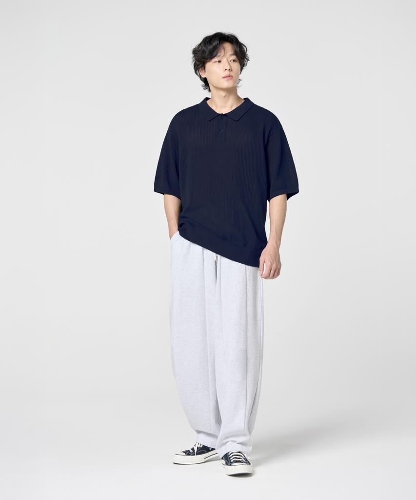 AGOD Balloon Cut Wide Sweatpants [White Melange]