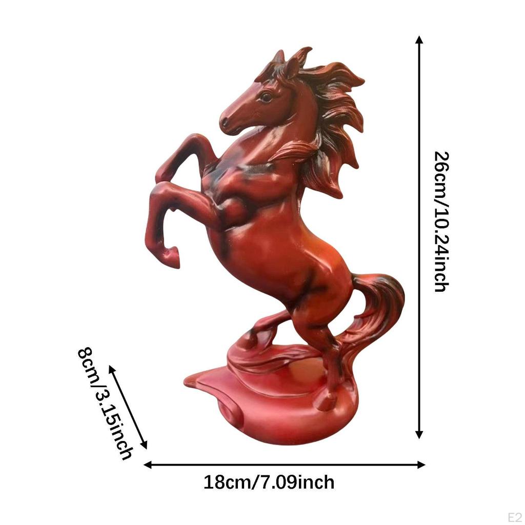 Horse Statue Art Figurine Rustic Chinese Feng Shui Luxury Animal Sculpture Tabletop Ornament for