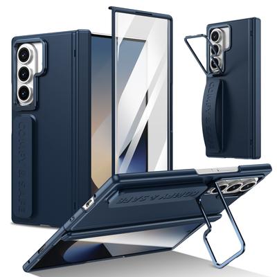Чехол-браслет с подставкой для объектива для Samsung Galaxy Z Fold 7 6 5 4 Всесторонняя защита шарнира с защитным стеклом для экрана