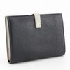 CELINE Medium strap Bi-Fold Wallet Black / beige Calfskin Women Used