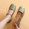 Single Shoes Women's New Summer Comfortable Medium Heel Mary Jane Shoes Soft Sole Soft Surface Thick Heel with Skirt
