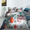 Christmas Gift Quilt Cover Pillowcase Two Or Three-Piece Set Polyester 3D Digital Printing