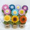 New Handmade Crocheted Yarn Bouquet High-end Potted Sunflower Potted Simulation Flower Ornament Gift