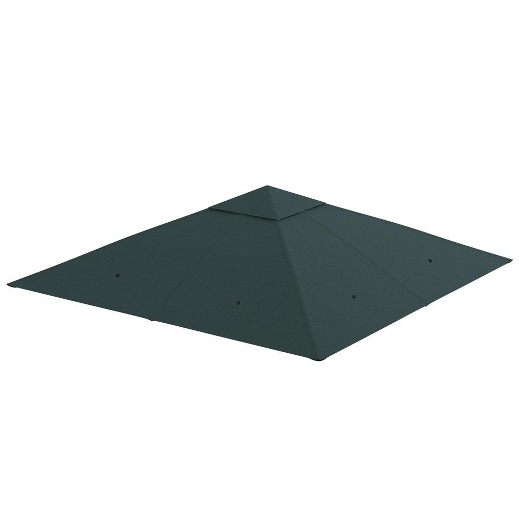 3 x 3 m Gazebo Canopy Replacement Cover, Garden Gazebo Roof Replacement, TOP COVER ONLY, Charcoal Green