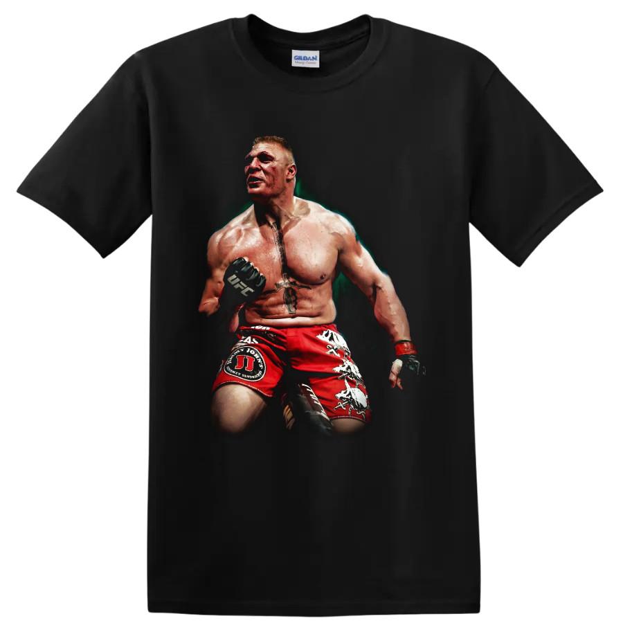 Brock Lesnar MMA Fighter T Shirt Red Fight Shorts Portrait Graphic Tee Gifts