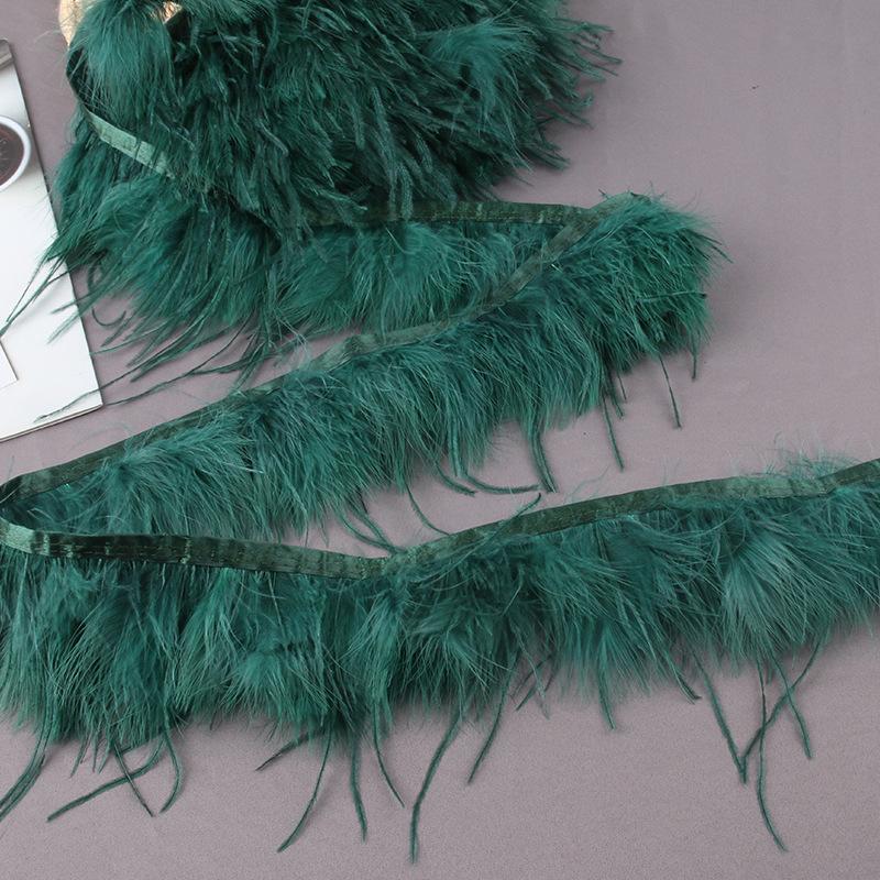 Ostrich Fur Turkey Feather Cloth Belt Diy Feather Handicraft Jewelry Clothing Luggage Decoration Material