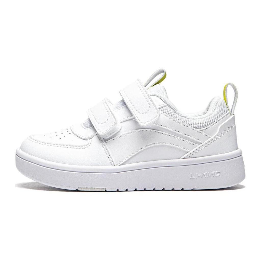 Li-Ning Детские спортивные кроссовки Lifestyle Series Белые кроссовки из синтетической кожи Низкие повседневные туфли Детские кроссовки YKNU042-7