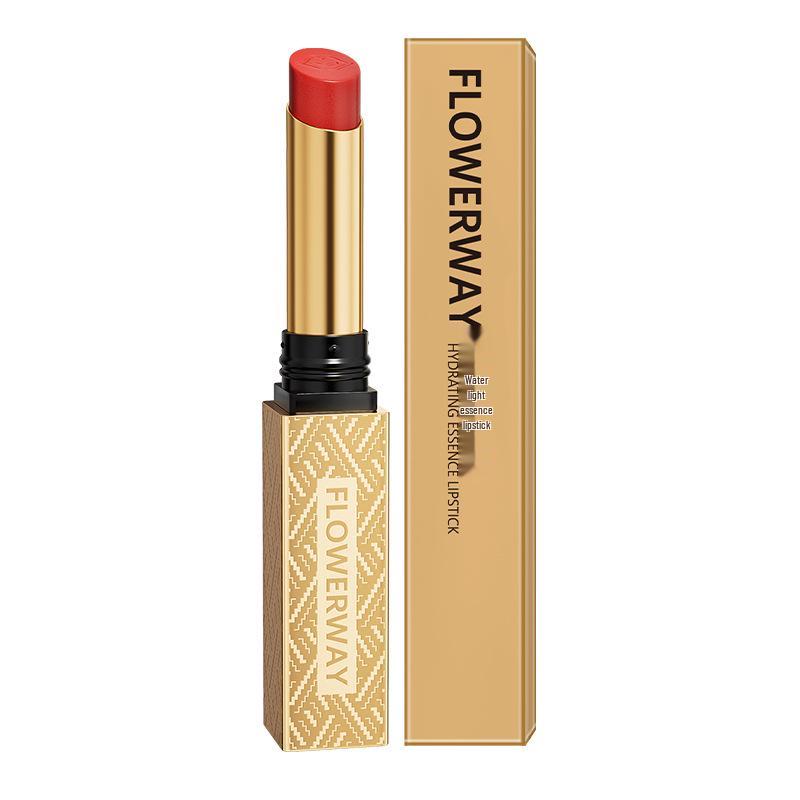 FLOWERWAY Стойкая увлажняющая помада - Шелковистая, Увлажняющая, Стойкая к выцветанию, Отбеливающий золотой блеск для губ.