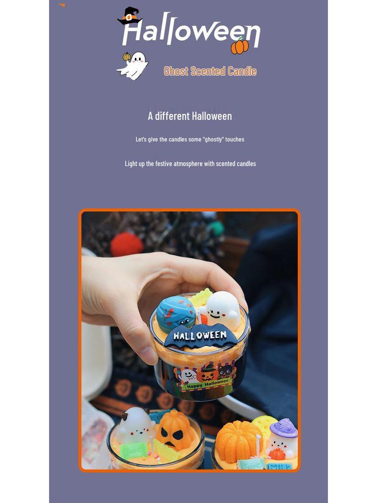 Хэллоуин Привидение Тыква Ароматическая Свеча Украшение для Праздничной Атмосферы