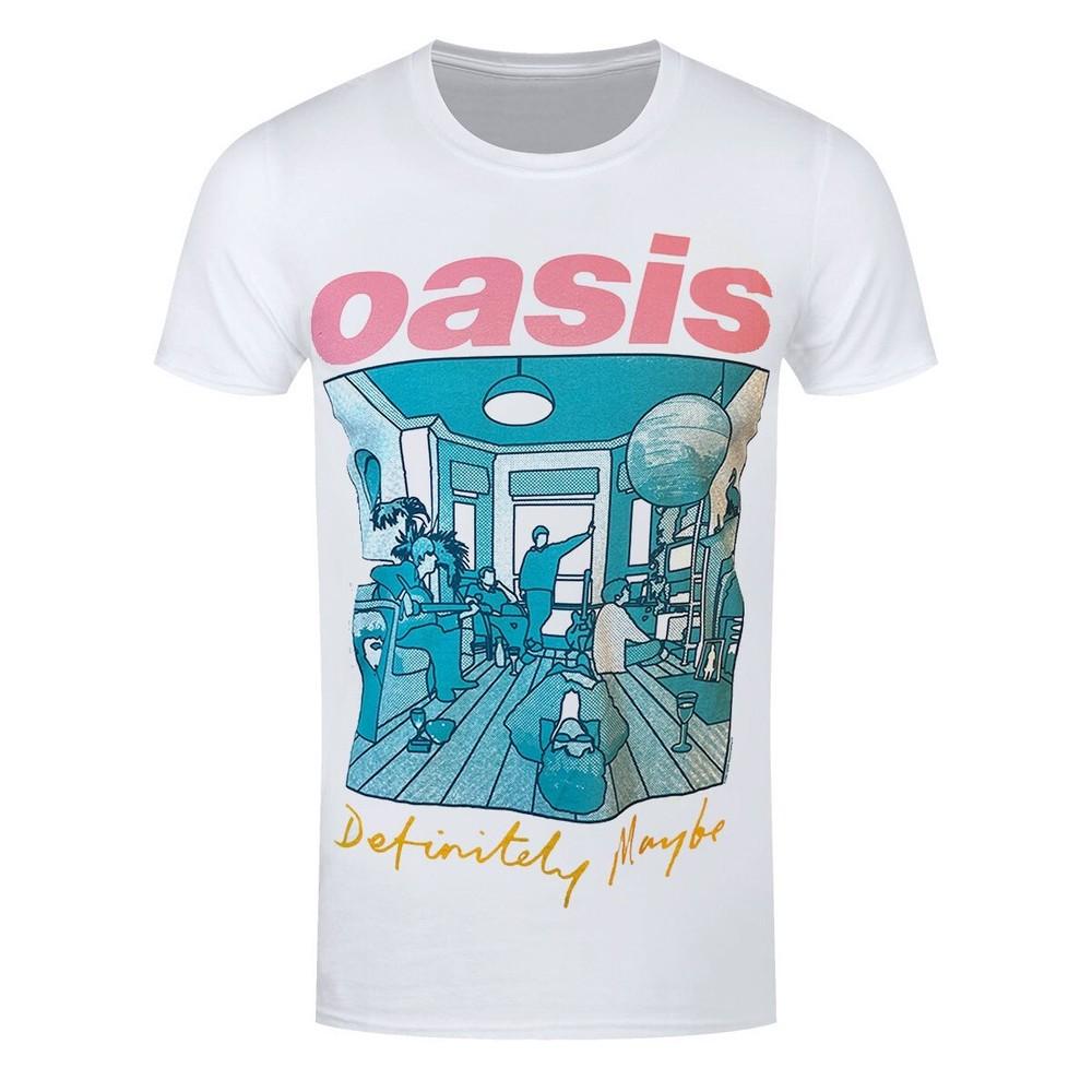 Футболка Oasis Definitely Maybe Иллюстрация Noel Liam Gallagher Официальная Белая
