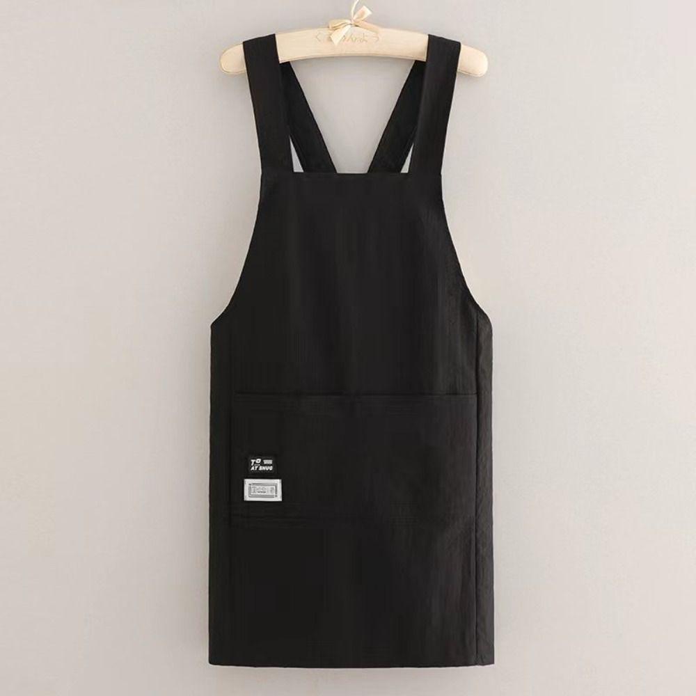 Водонепроницаемый кухонный фартук Маслостойкий Рабочая униформа шеф-повара Фартук с перекрестными лямками Женский/Мужской