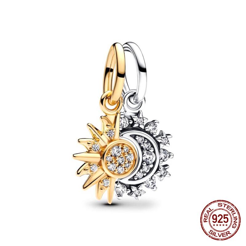 925 Silver Golden Cross Charms Beads For 3mm Bracelet DIY Jewelry Making Women Gifts New In