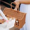 House shape Rattan Basket Rattan Picnic Basket Woven Storage Vintage Wedding Favors with Lid Creative Rustic Decor Organizer