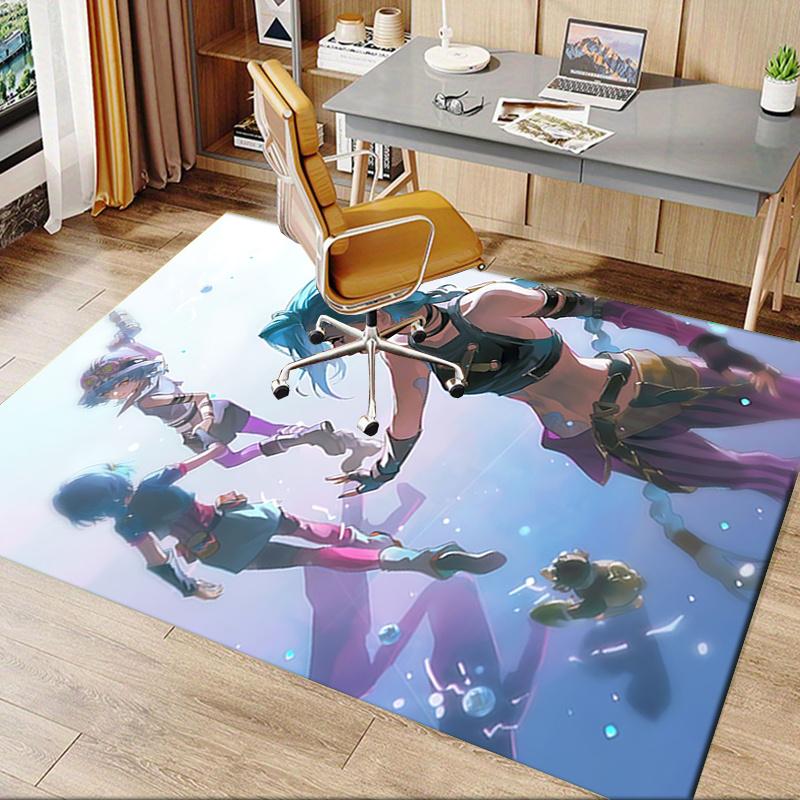 Jinx Charming Anime Character Office Chair Mat: Perfect for Home Decor, Office Use, and Gifts - Suitable for Various Rooms!.122372a