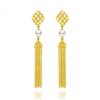 Gold-Plated Personality Ear Line Temperament All-Match Chinese Knot Tassel Long Earrings Imitation Sand Gold Pearl Earrings