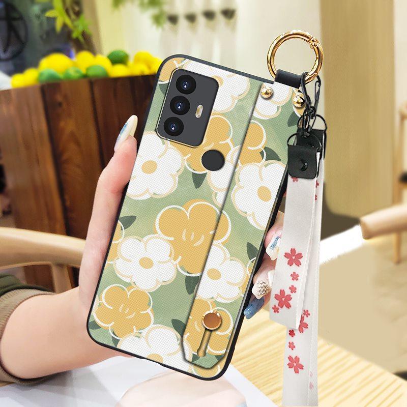 Ring Wrist Strap Phone Case For TCL 30SE/30E/306/305/Sharp Aquos V6/V6 Plus Fashion Design Wristband Waterproof Silicone