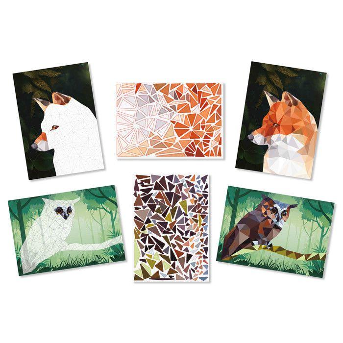 Kit tableaux stickers A4 - MÉGACRÉA DIY - Animaux de la forêt - 2 pièces - Activité créative - 3 ans et plus