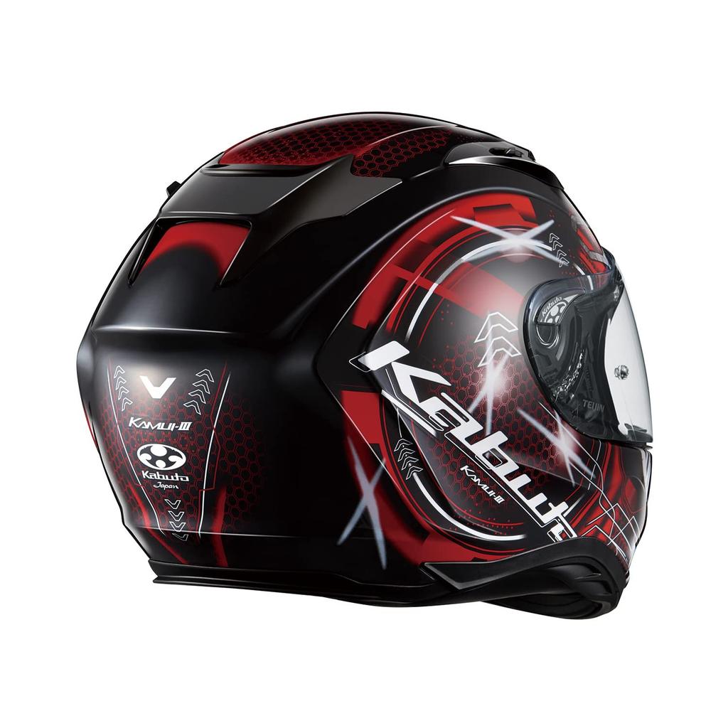 OGK KABUTO Motorcycle Helmet Full Face KAMUI3 ESTELA Black Red (Size L)