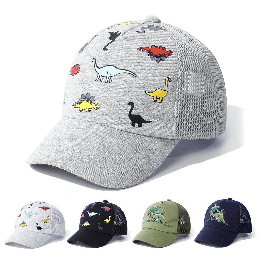 Dinosaur Printed Sun Protection Baby Cap Adjustable Mesh Baseball Hat  for Boys Girls
