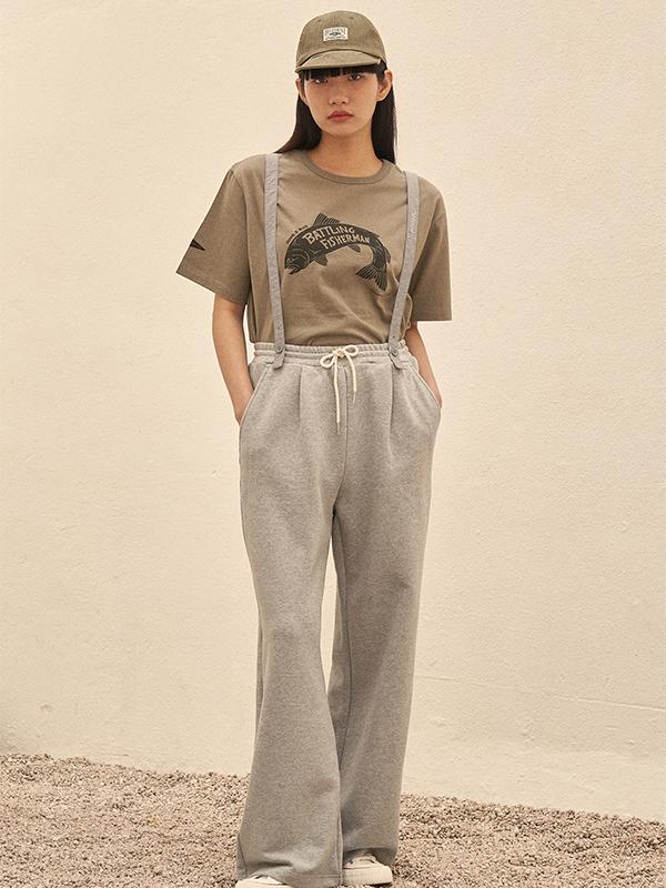 HELEMENT Women'S Wide Sweatpants (M/Grey)