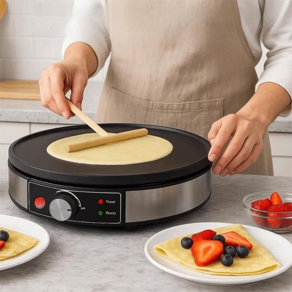 Aluminum Electric Crepe Maker Round Electric Grilling Pan Electric Pancake Machine Breakfast