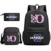 3Pcs/set 26 English Letter Printed Backpack with Shoulder Bag Pencil Case for Student Boy Girl SchoolBag Large Capacity Waterproof Bookbag Kid Gift