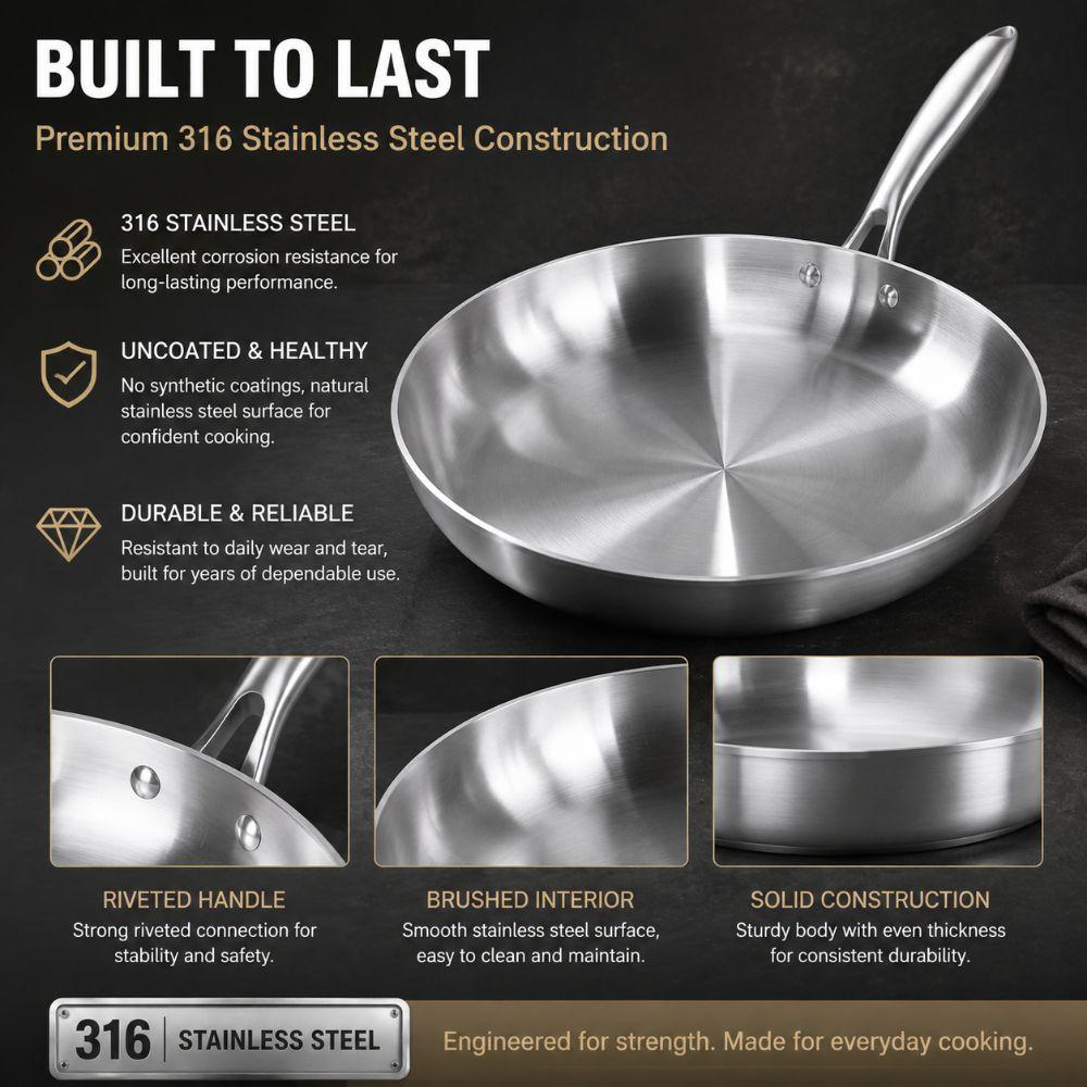 Multi-functional Frying Pan Uncoated Fried Steak Pot New NonStick Skillet Gas Induction Cooker
