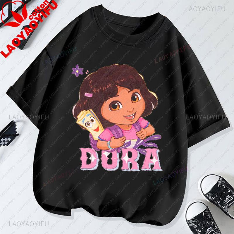 Dora The Explorer Dora Kids Cartoon Graphic R Shirts ShortSleeved Boys And Girls Cotton TShirt Printed Tees Y2k Clothes