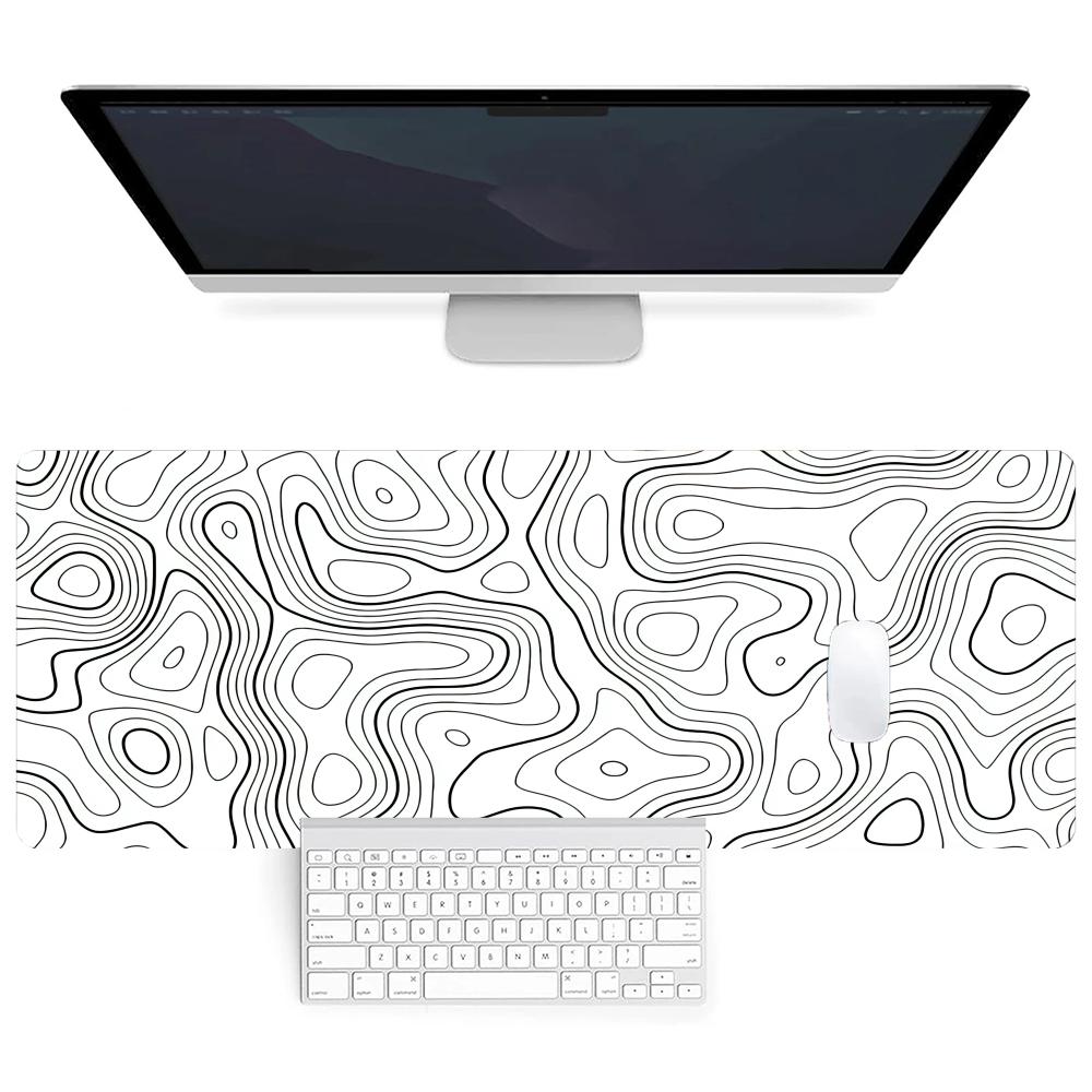 Large Black and White Gaming Mouse Pad Gamer Big Mouse Mat Computer Gaming Locking Edge MousePad xcm Keyboard Desk Mice Pad